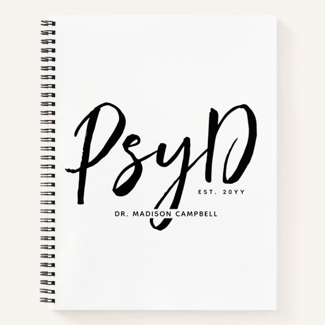 Personalised Elegant PsyD Doctor of Psychology Notebook (Front)