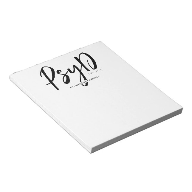 Personalised Elegant PsyD Doctor of Psychology Notepad (Angled)