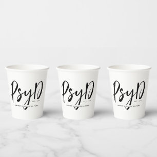 Personalised Elegant PsyD Doctor of Psychology Paper Cups