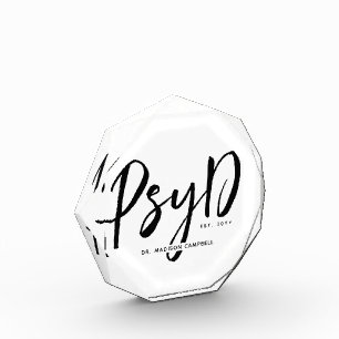 Personalised Elegant PsyD Doctor of Psychology Photo Block