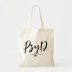 Personalised Elegant PsyD Doctor of Psychology Tote Bag