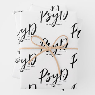 Personalised Elegant PsyD Doctor of Psychology Wrapping Paper Sheet