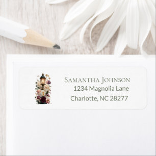 Personalised Elegant Purple Floral Return Address Label