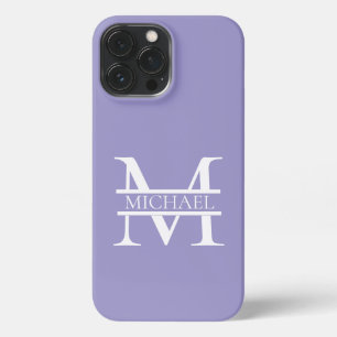 Personalised Elegant Purple Monogram and Name iPhone 13 Pro Max Case