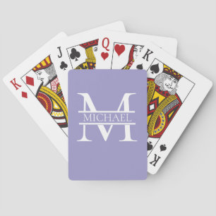 Personalised Elegant Purple Monogram and Name Playing Cards