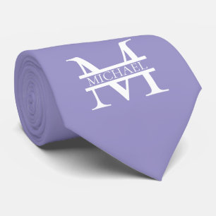 Personalised Elegant Purple Monogram and Name Tie