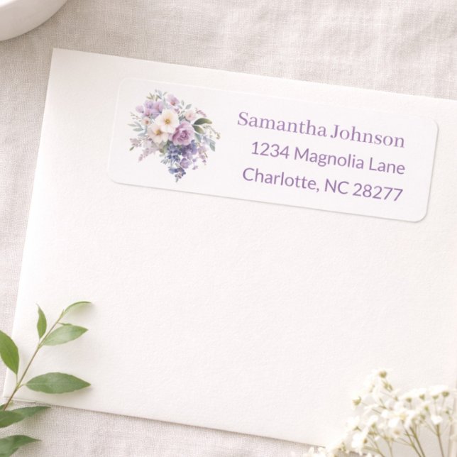 Personalised Elegant Purple Return Address  Label (Creator Uploaded)