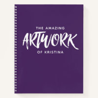 Personalised Elegant Purple Sketchbook Notebook