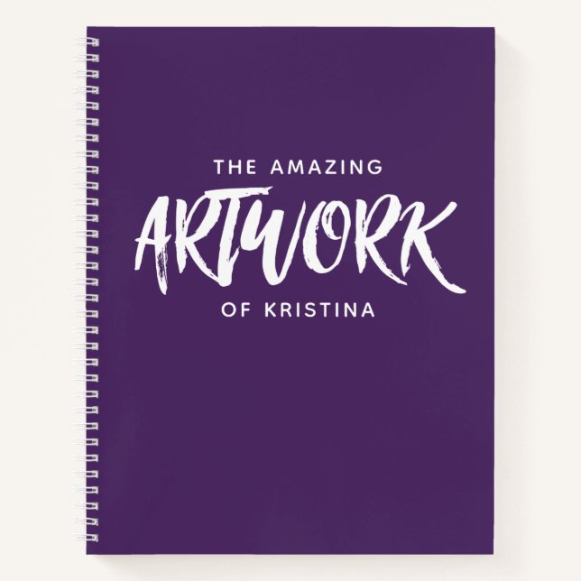 Personalised Elegant Purple Sketchbook Notebook (Front)