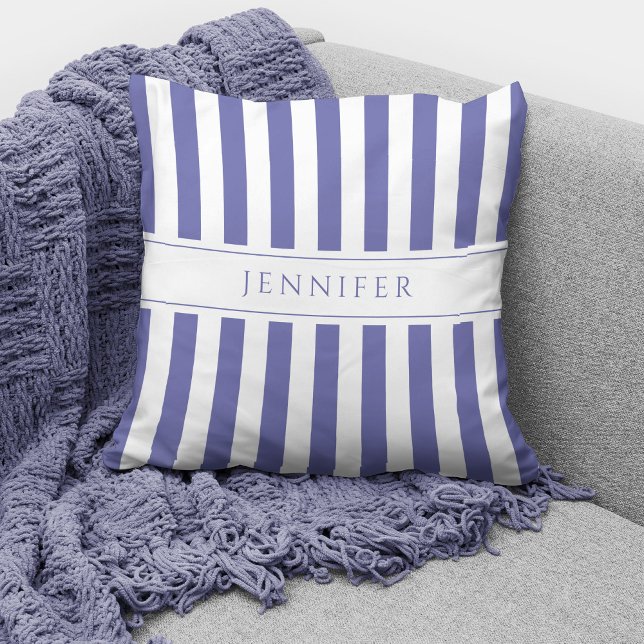 Personalised Elegant Purple Stripes Pattern Cushion (Creator Uploaded)