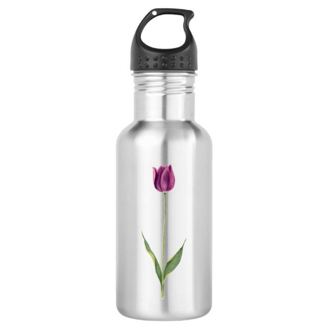 Personalised Elegant Purple Tulip 532 Ml Water Bottle (Front)
