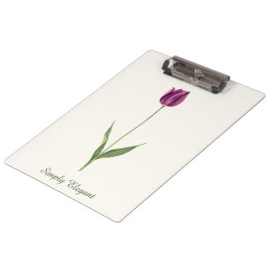 Personalised Elegant Purple Tulip Clipboard