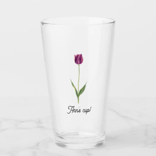 Personalised Elegant Purple Tulip Glass