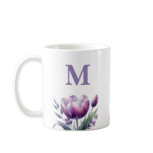 Personalised Elegant purple Tulip Monogram