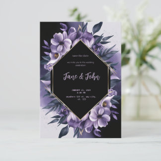 [Personalised] Elegant Purple Wedding Invitation
