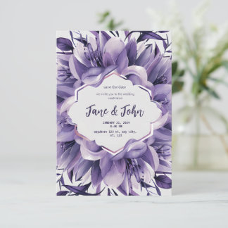 [Personalised] Elegant Purple Wedding Invitation