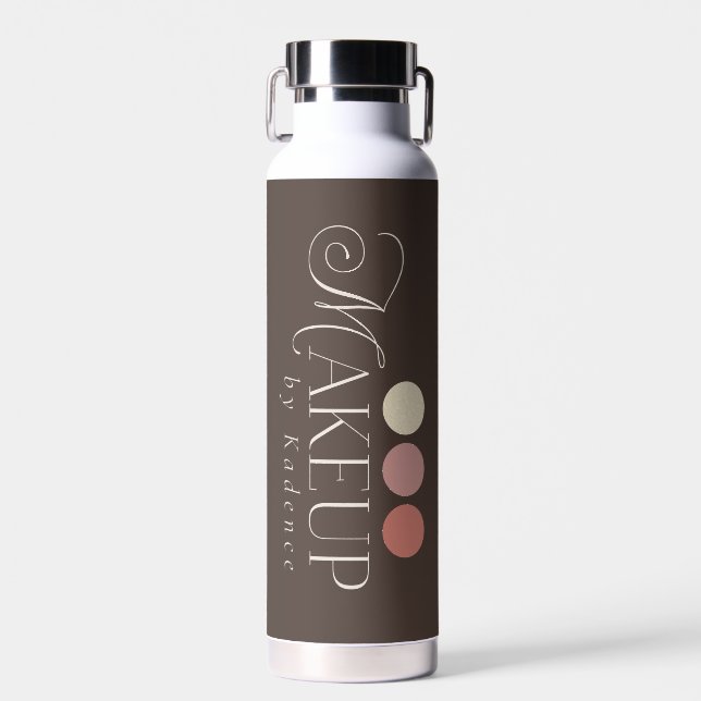 Personalised Elegant Readymade Logo Makeup Artist Water Bottle (Front)