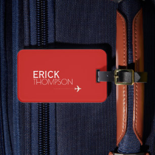 Personalised Elegant Red Luggage Tag