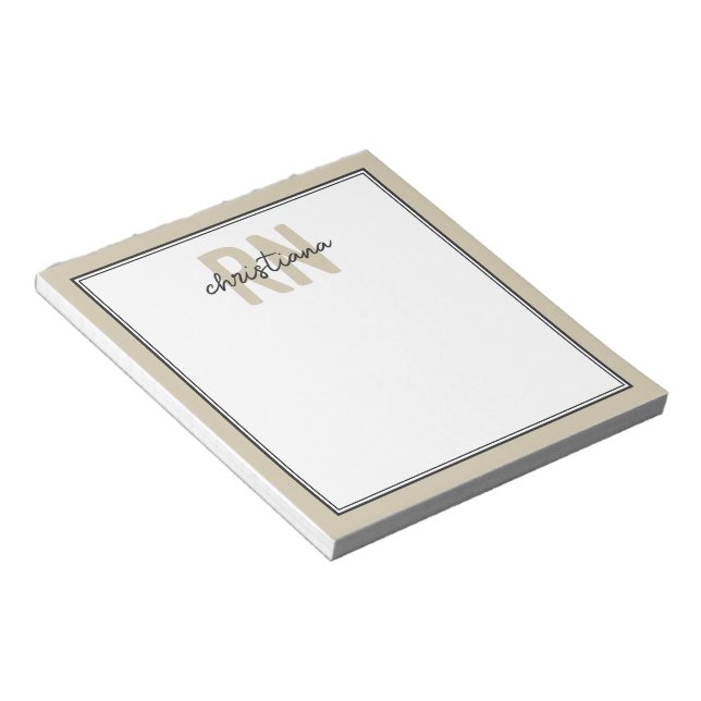 Personalised Elegant RN Registered Nurse Notepad (Angled)