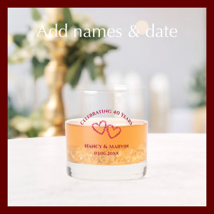 Personalised Elegant Ruby 40th Anniversary Gift Whiskey Glass