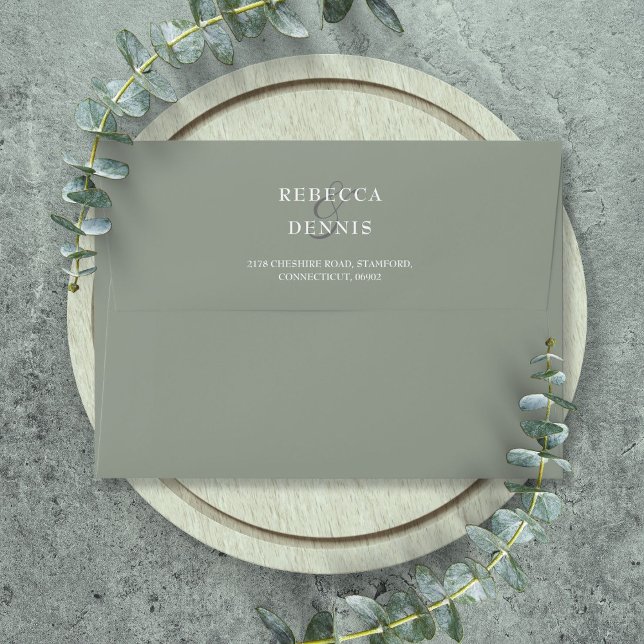 Personalised Elegant Sage Green Return Address Envelope (Personalized Elegant Sage Green Return Address Envelope)