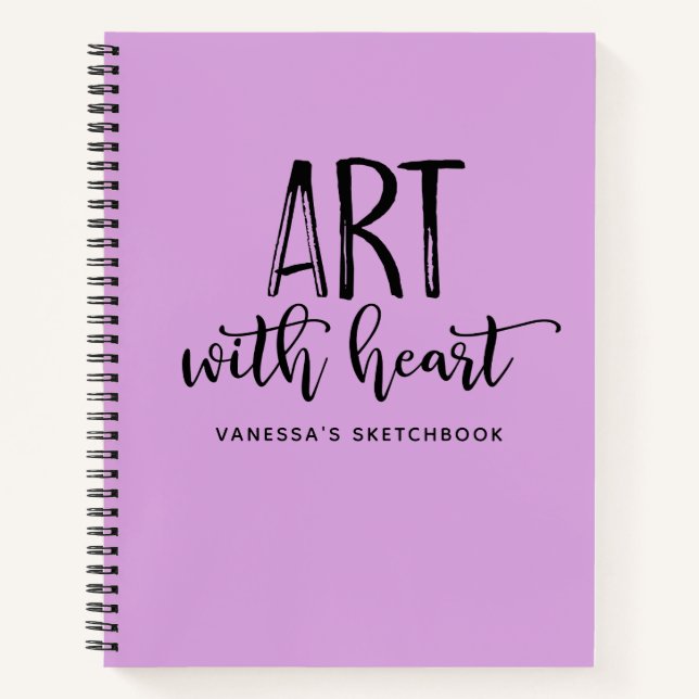 Personalised Elegant Script Artist Sketchbook Notebook (Front)