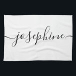 Personalised elegant script Custom name Tea Towel<br><div class="desc">Introducing our Personalised Elegant Script Custom Name Kitchen Towel, a delightful and thoughtful gift that adds a touch of sophistication and charm to any kitchen. This kitchen towel is designed with simplicity and elegance in mind, making it a timeless and versatile addition to her culinary space. The towel features an...</div>