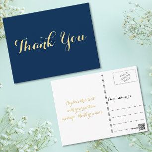 Personalised Elegant Script Graduation Thank You Postcard