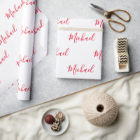 Personalised Elegant Script Name Red