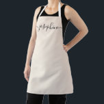 Personalised elegant script name soft beige apron<br><div class="desc">Hosting a botanical, succulent workshop? How about a cooking class? Give out personalised soft beige aprons for your guests with an elegant font script type that will surely delight them. Have the talking about this sophisticated giveaway. Tip: to keep the long swashes at the end keep the small squares at...</div>