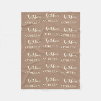 Personalised Elegant Script Name Soft Pink Pattern Fleece Blanket