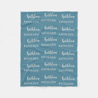 Personalised Elegant Script Name Soft Pink Pattern Fleece Blanket