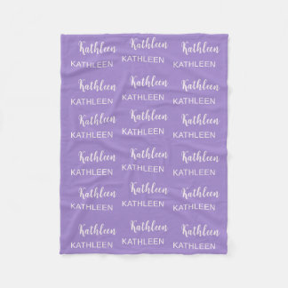Personalised Elegant Script Name Soft Pink Pattern Fleece Blanket