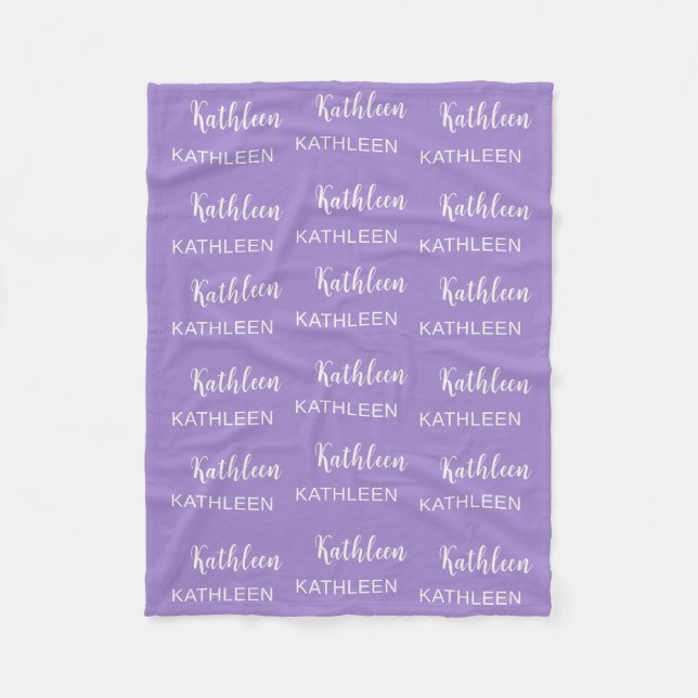 Personalised Elegant Script Name Soft Pink Pattern Fleece Blanket (Front)
