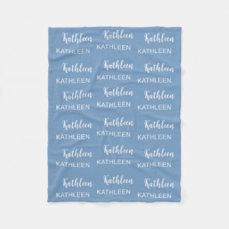 Personalised Elegant Script Name Soft Pink Pattern Fleece Blanket