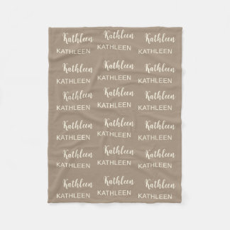 Personalised Elegant Script Name Soft Pink Pattern Fleece Blanket