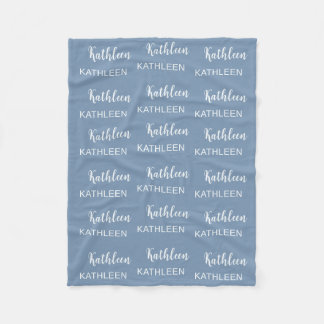 Personalised Elegant Script Name Soft Pink Pattern Fleece Blanket