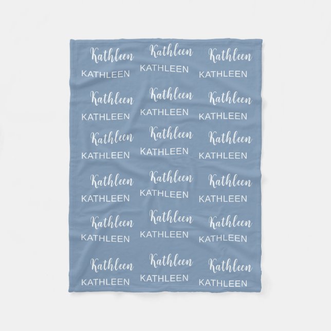 Personalised Elegant Script Name Soft Pink Pattern Fleece Blanket (Front)