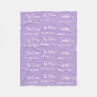 Personalised Elegant Script Name Soft Pink Pattern Fleece Blanket