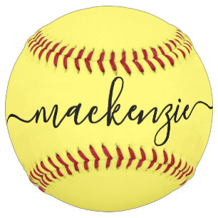 Personalised Elegant Script Name Softball