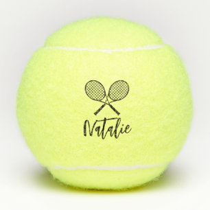 Personalised Elegant Script Name  Tennis Balls