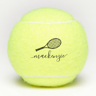 Personalised Elegant Script Name Tennis Balls