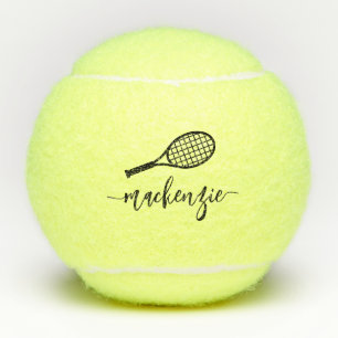 Personalised Elegant Script Name Tennis Balls