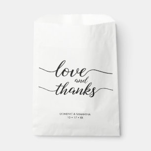 Personalised elegant script wedding Love and thank Favour Bag