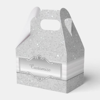 Personalised Elegant Silver Sparkle Gable Box