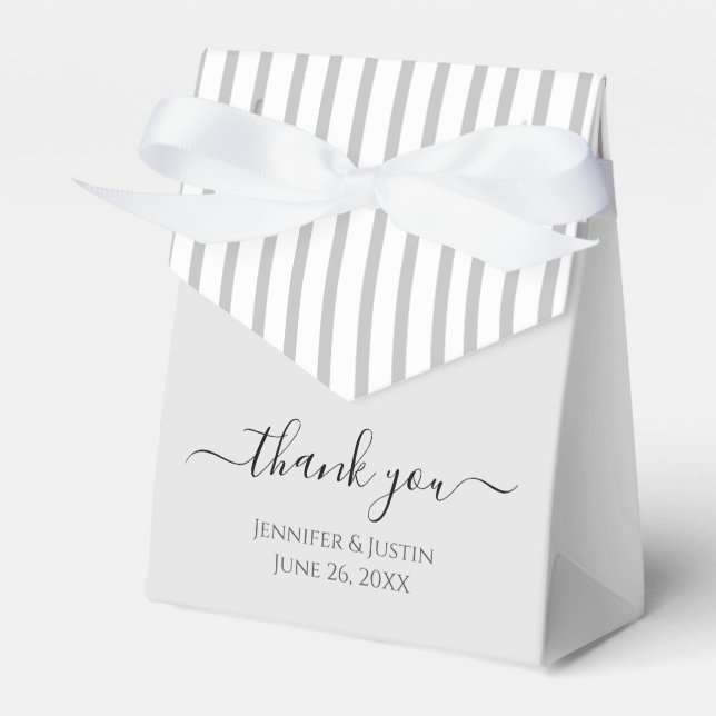 Personalised Elegant Silver White Mini Favour Box (Front Side)