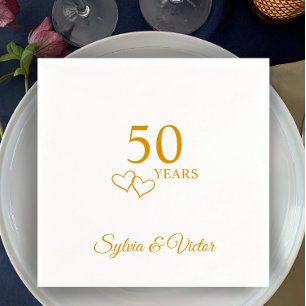 Personalised Elegant Simple 50th Anniversary Party Napkin