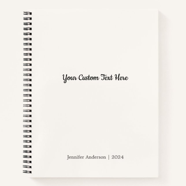 Personalised Elegant Simple Soapstone Solid Colour Notebook (Front)
