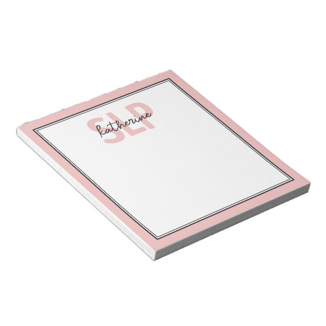 Personalised Elegant SLP Speech Pathologist  Notepad (Angled)