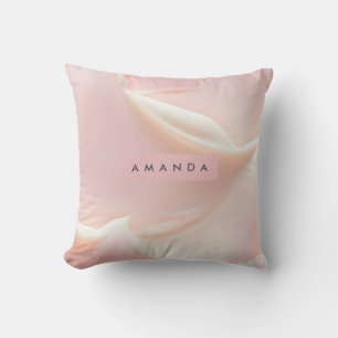 Personalised Elegant Soft Blush Satin Abstract Cushion